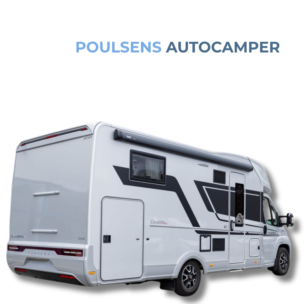 Vue arrière du camping‑car Adria CORAL 670 SL 2020 avec auvent
