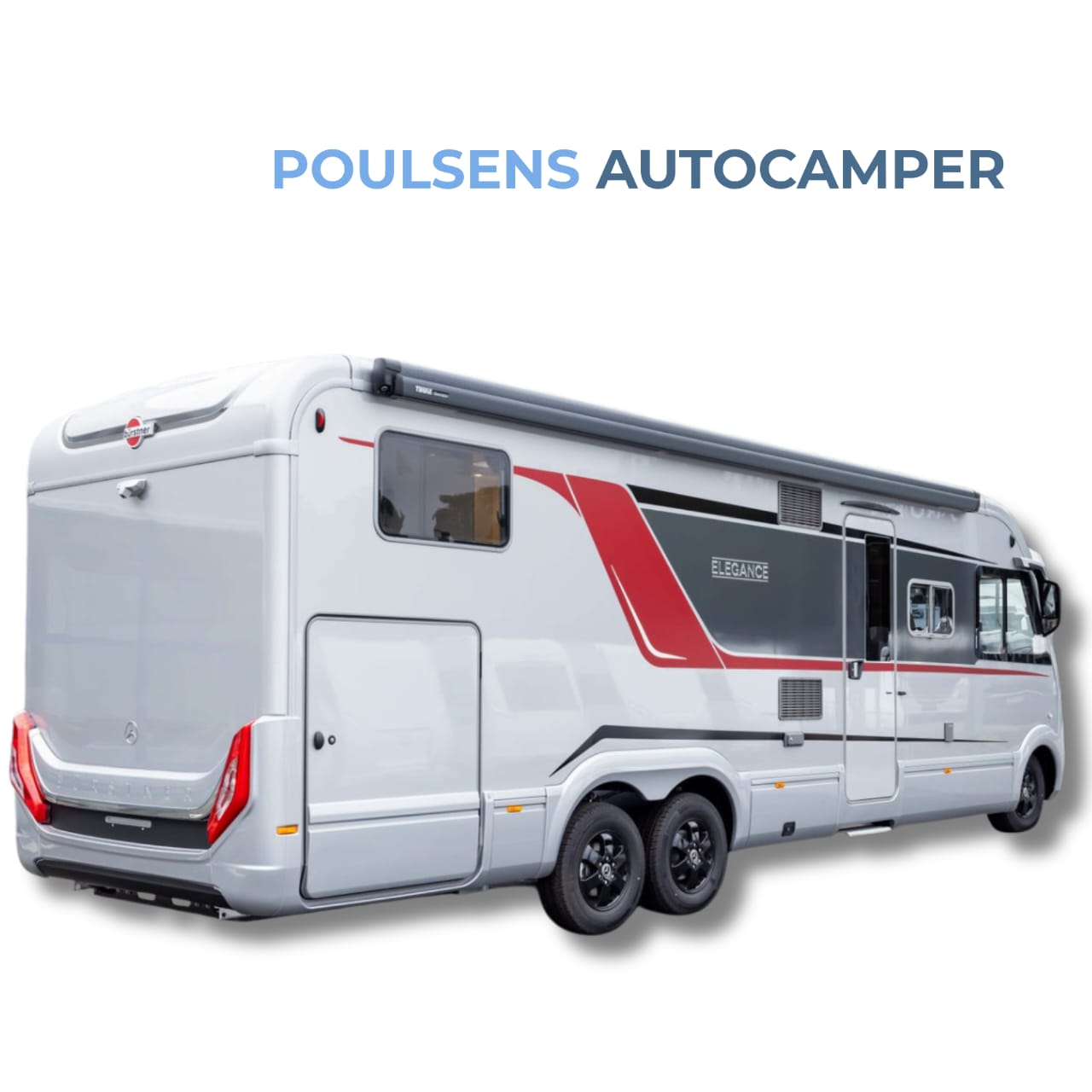 Vue arrière du Bürstner Elegance I 910 G 2023 avec auvent 6 m
