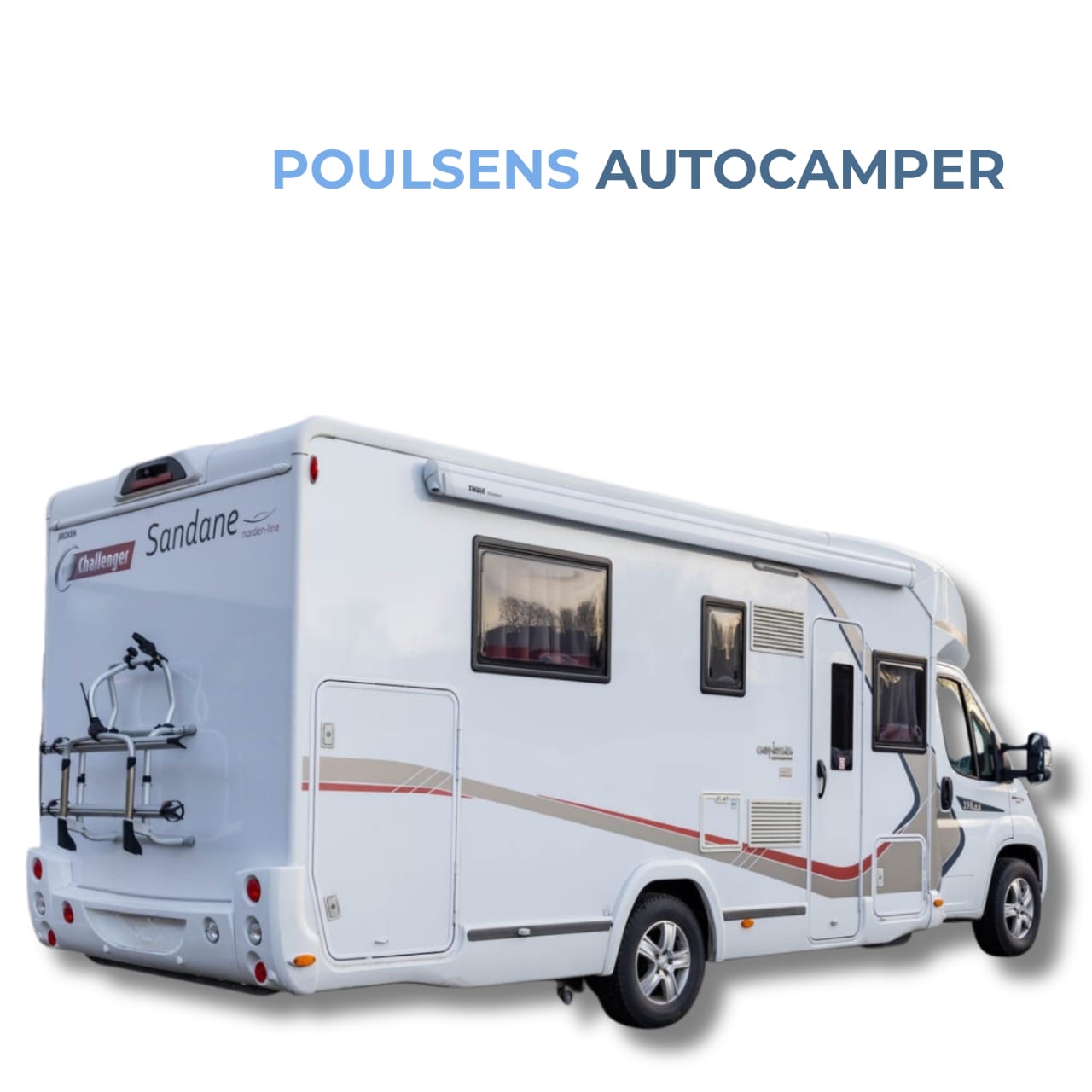 Vue arrière du camping‑car Challenger 398 XLB 2017 avec auvent