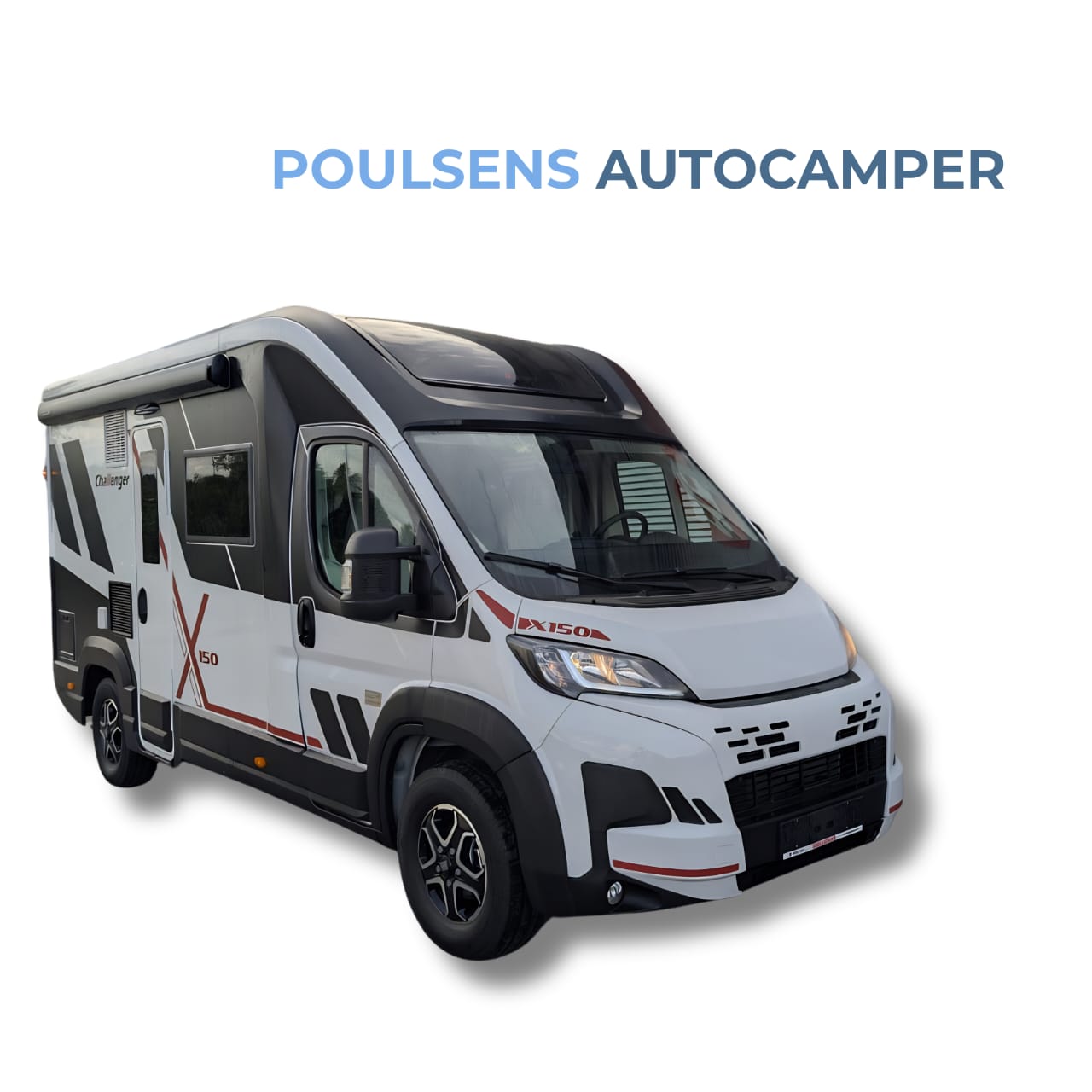 Vue extérieure du camping-car compact Challenger X150 2025 disponible chez Poulsens Autocamper