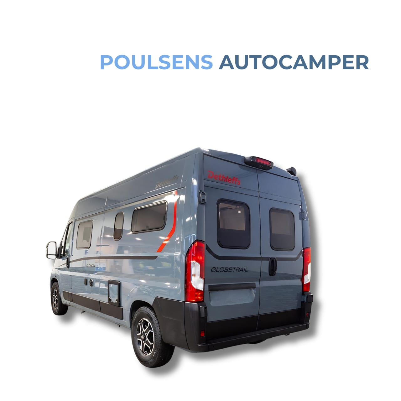 Vue extérieure arrière du camping-car urbain Dethleffs GLOBETRAIL CVD 600 DS 2025 avec design moderne et jantes alliage