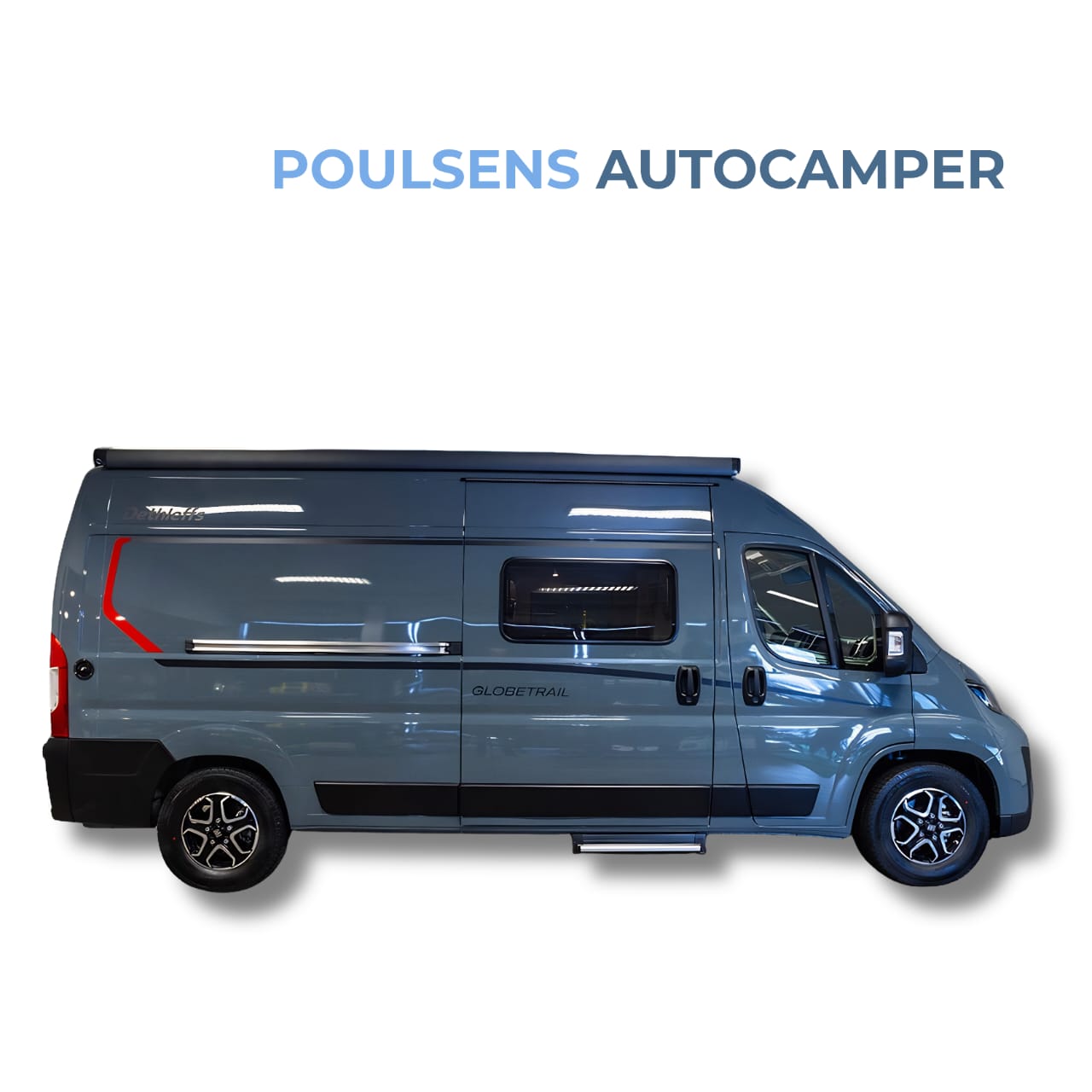 Vue extérieure de côté du camping-car urbain Dethleffs GLOBETRAIL CVD 600 DS 2025 avec design moderne et jantes alliage