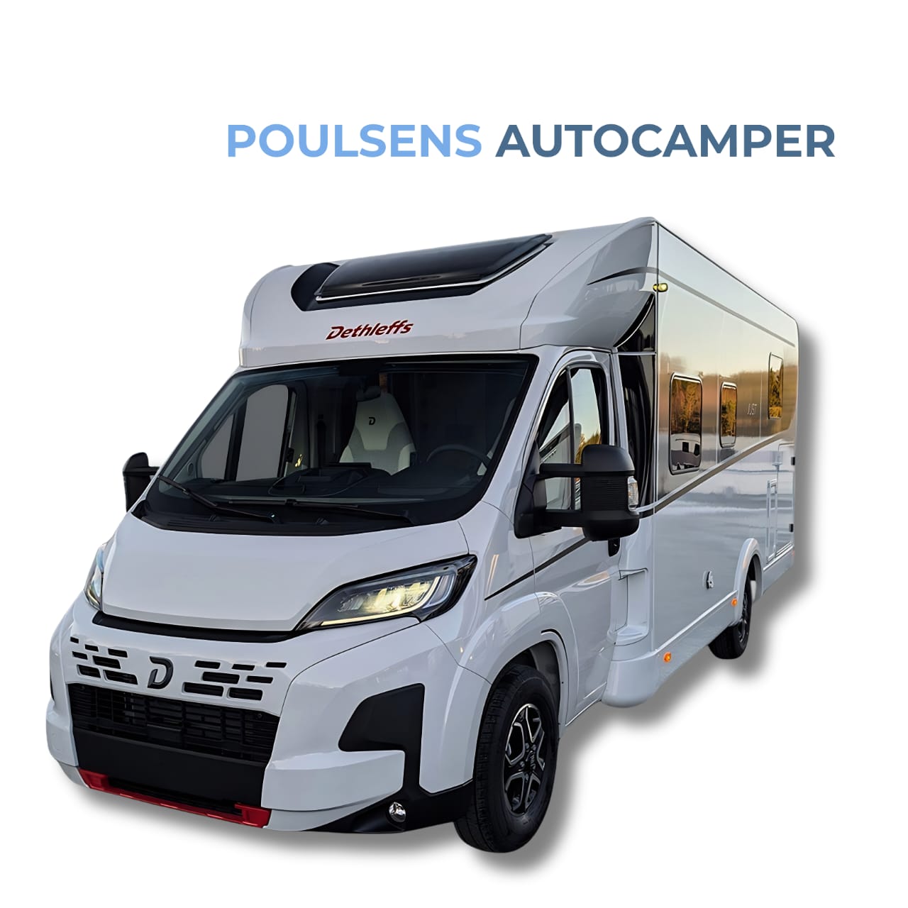 Vue extérieure du camping-car semi-intégré Dethleffs Just Camp T 7052 2026 avec design Active et jantes alliage