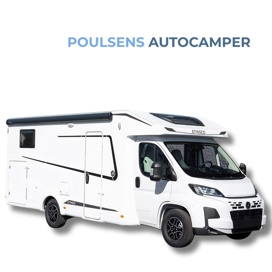 Vue extérieure avant du camping‑car semi‑intégré Etrusco T 7.4 SB 2026 avec jantes alliage