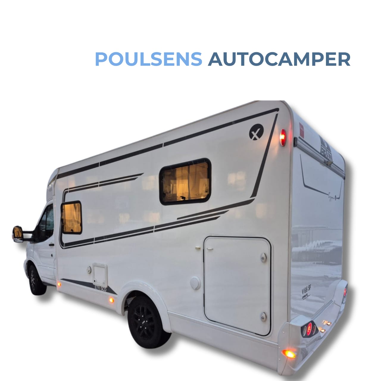 Vue arrière du camping-car semi-intégré Etrusco V6.6 SF 2023 d’occasion avec design moderne et jantes alliage