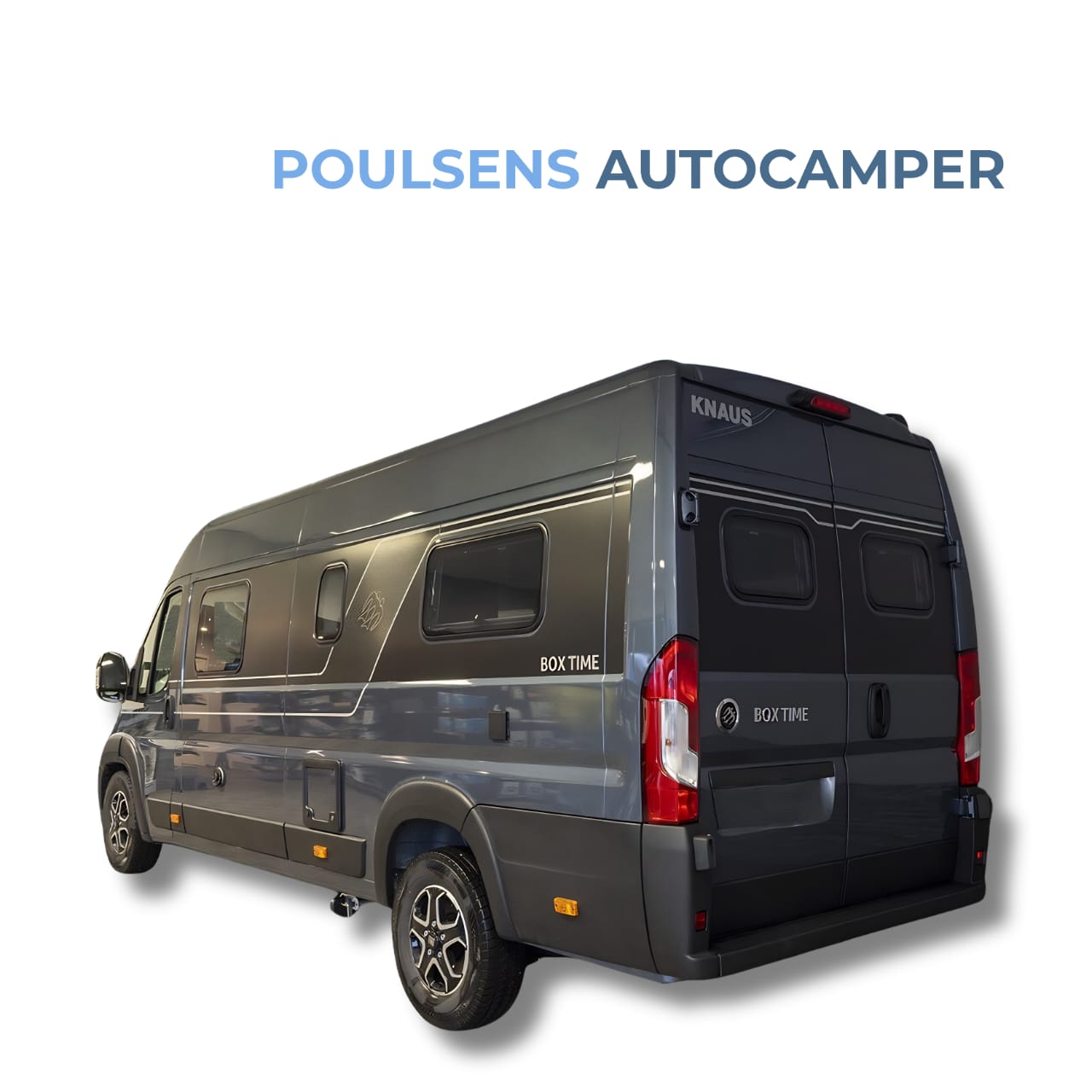 Vue extérieure arrière avant du camping-car urbain Knaus BOXTIME 630 ME 2026 avec design moderne et jantes alliage