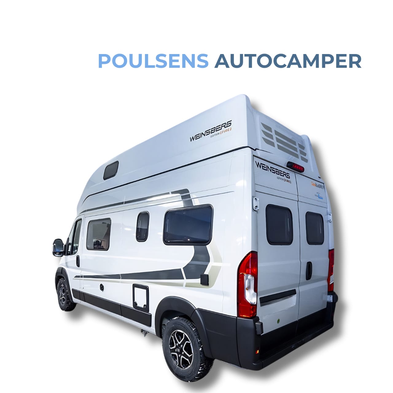 Vue arrière du camping-car urbain Weinsberg CARABUS Grey Edition Fire 600 MQH 2026 sur base Fiat Ducato
